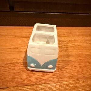 WV bus Ceramic Blue and White Bus Planter